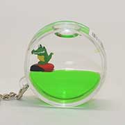 Keyring Liquid Round Crocodile